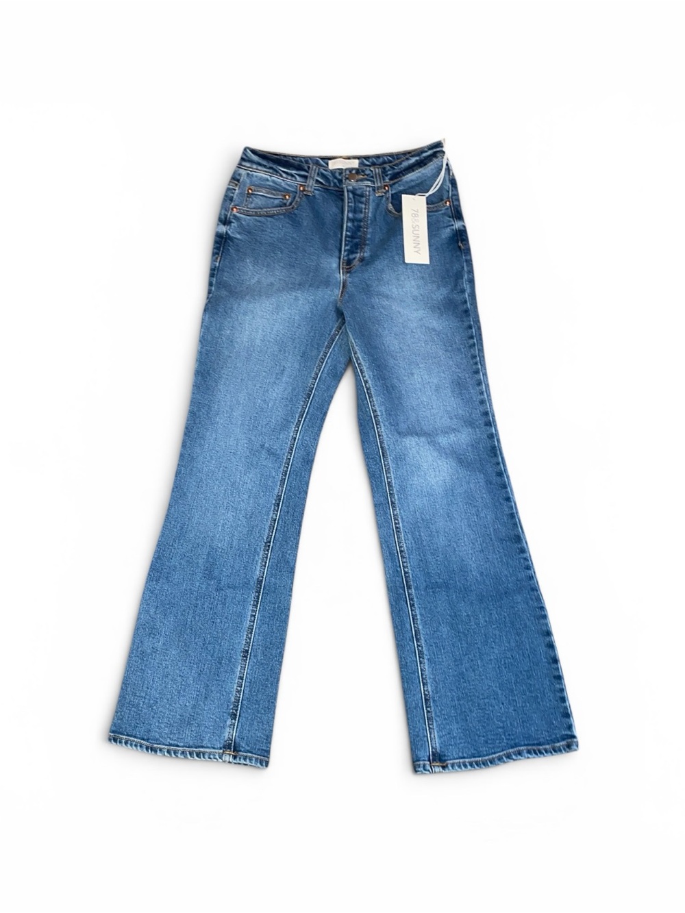 78 & Sunny Braylon Straight Leg Jeans Size 4 Medium Wash Denim NWT